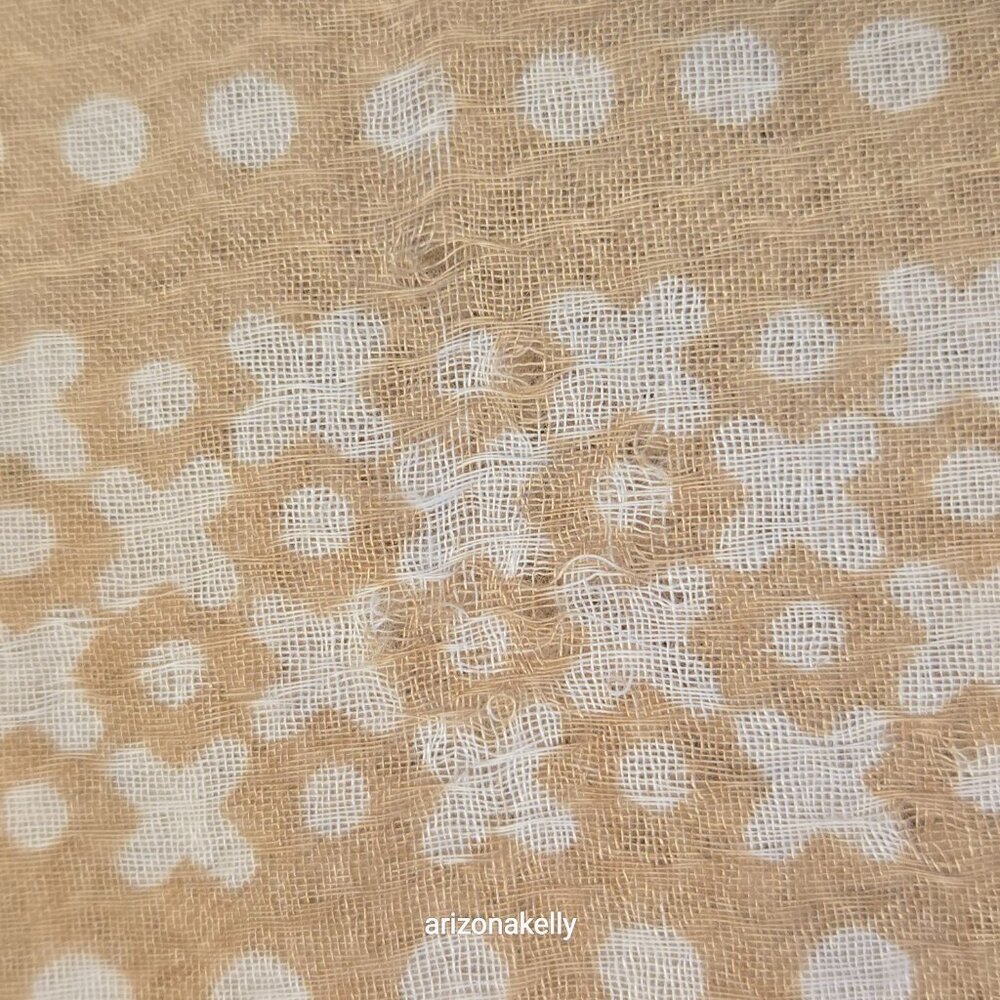 Huge Cashmere Square Woven Neutral Colors Tan Creme Lightweight - Picture 10 of 16